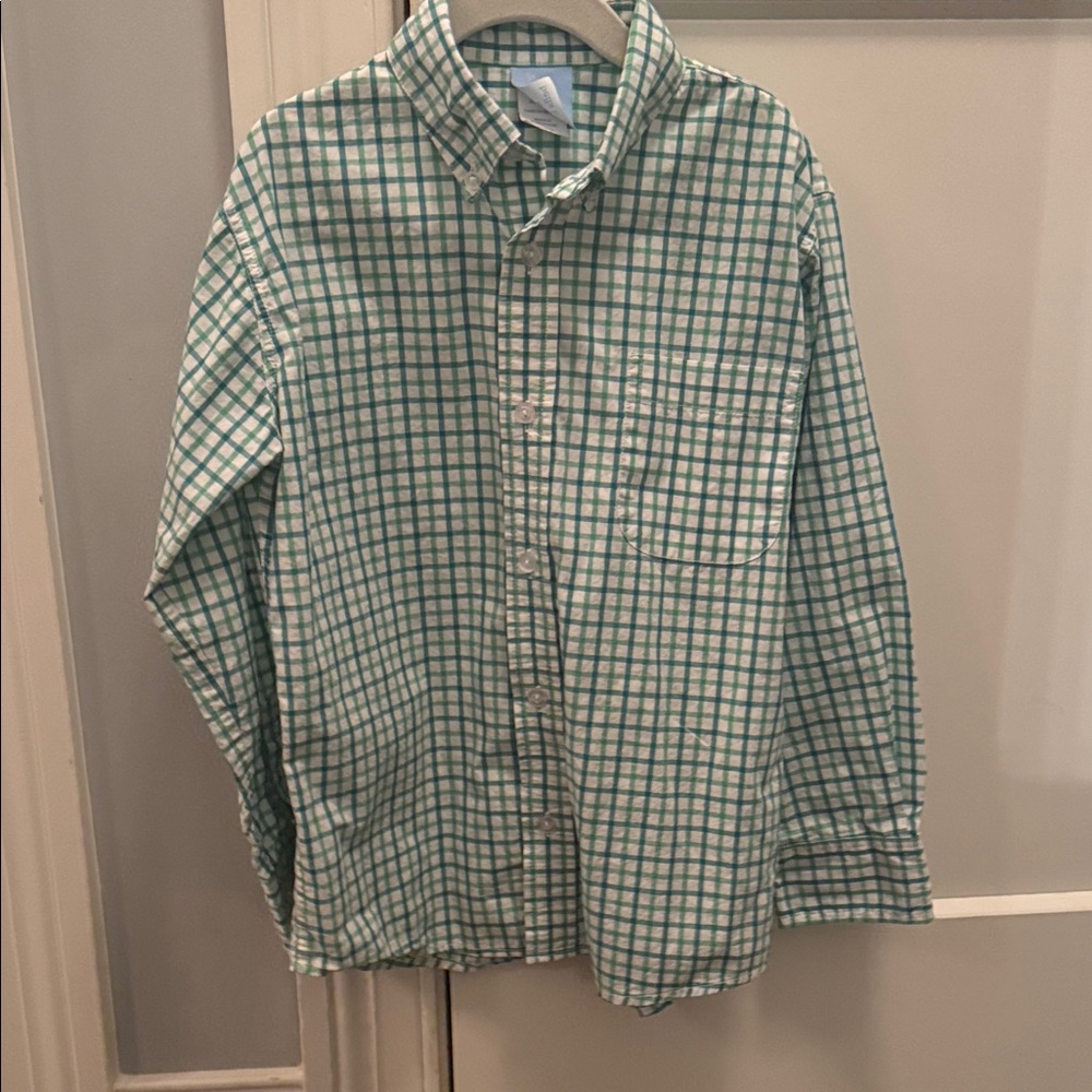 bella bliss Green and blue Checkered Kids Button Down Shirt